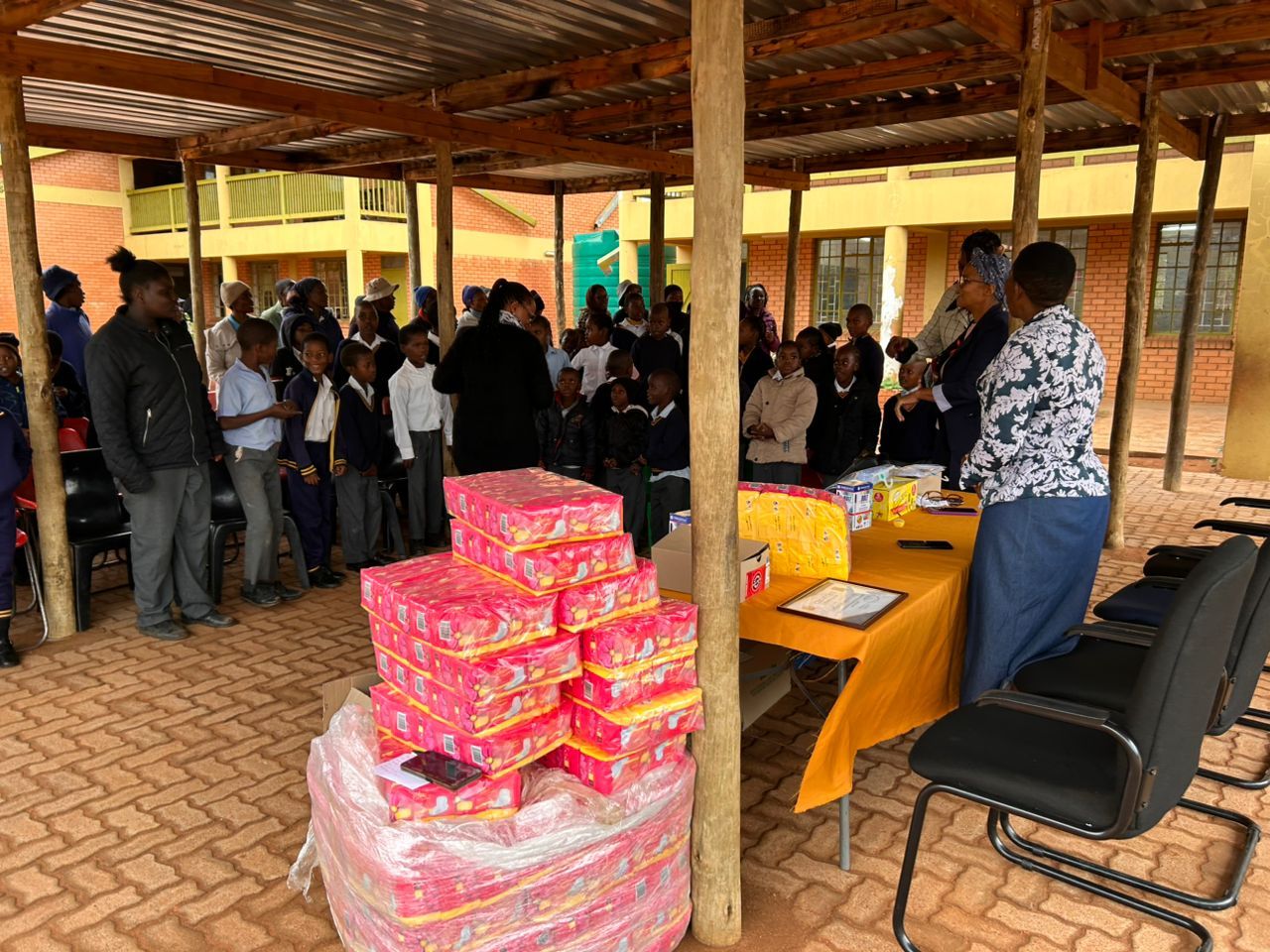 Handover assembly at the school grounds